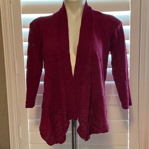 Jones Studio Deep Red Open Front Cardigan